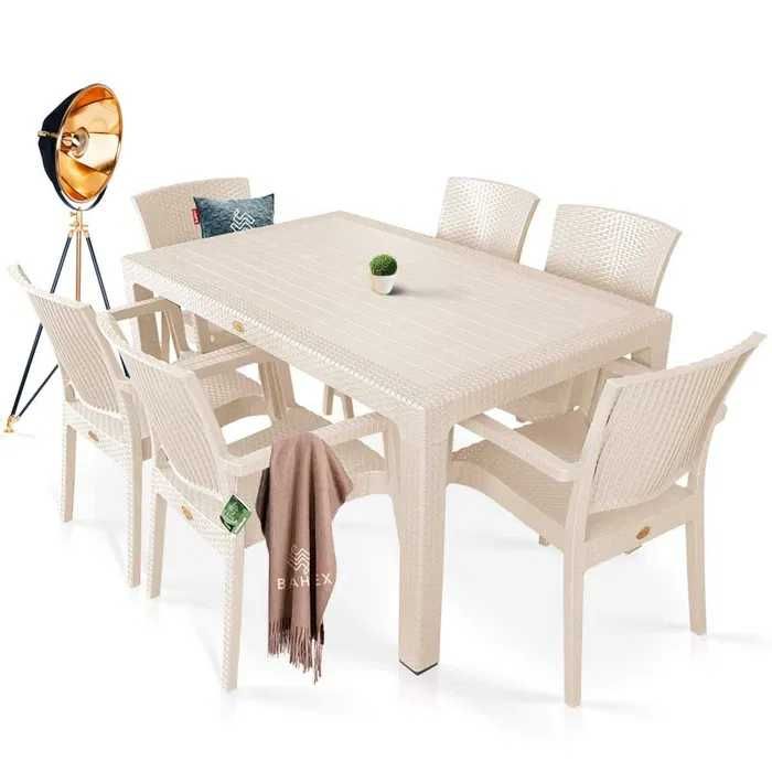 Комплект маса + 6 стола или 4 стола ратан 3 цвята и размери маси мод.9