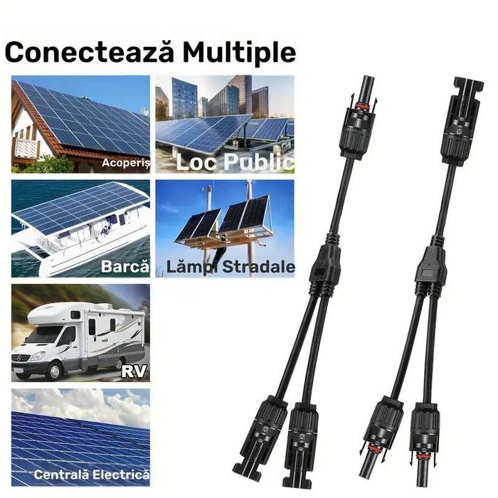 conector solar  20A cablu ramificat Y, 1 la 2 conector paralel solar