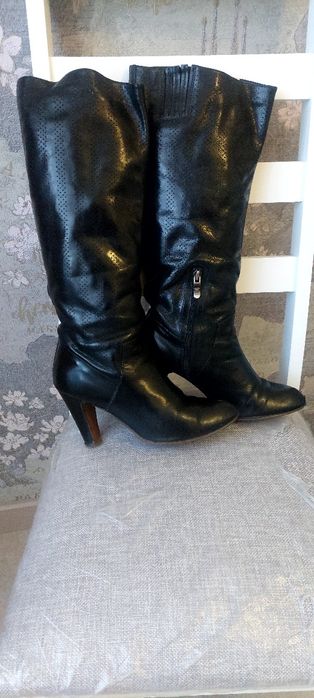 Сапоги кожанные осень-весна б/у