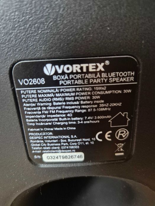 Boxă portabilă vortex