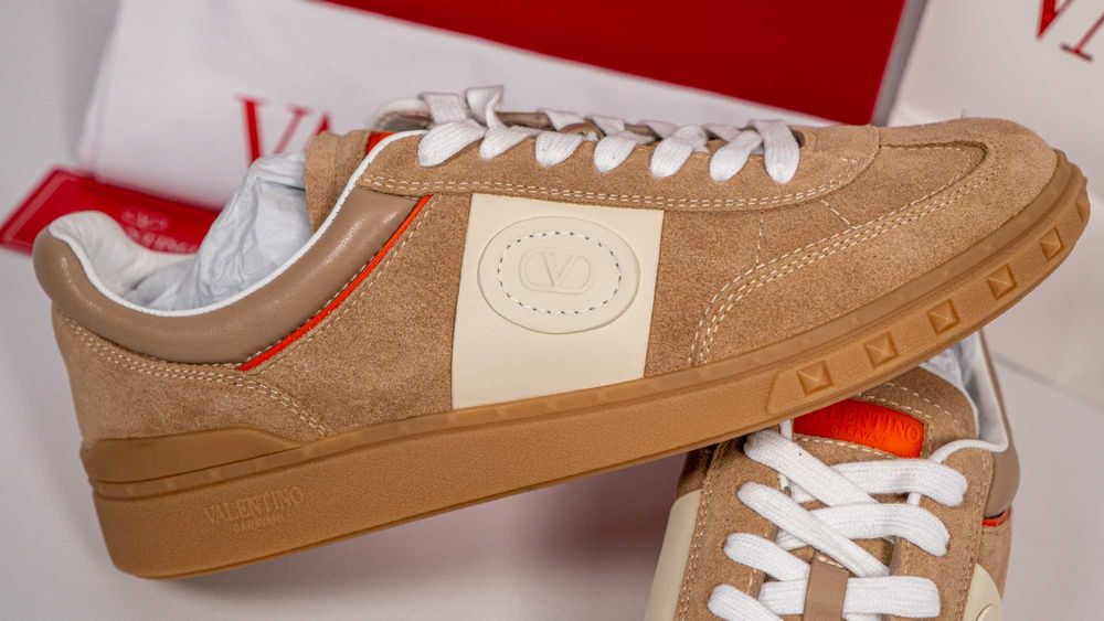 Маратонки Valentino Upvillage Low Top – Естествен Велур и NAPA Кожа