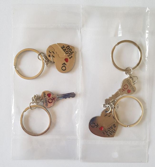 2 Breloace inima + cheie Nunta! Valentines zile de nastere! Surprize