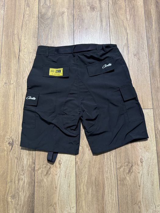 Corteiz Short Cargos Black/White Logo