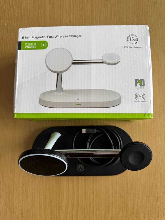 5в1 Magnetic Fast Wireless Charger / Dock. 5в1 Стойка безжично Apple