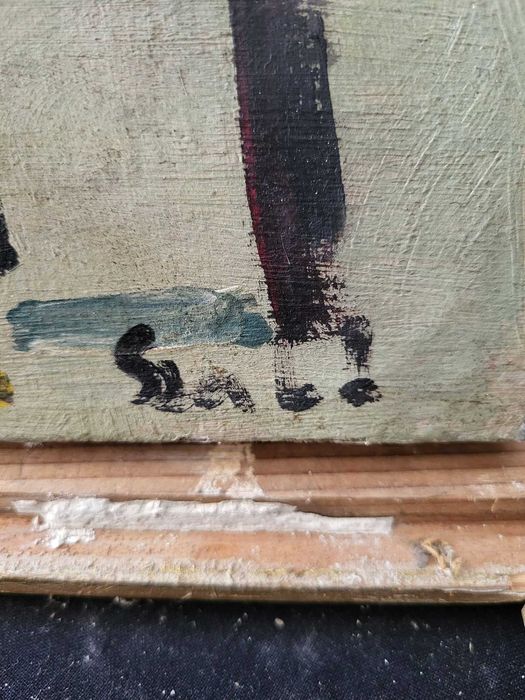Pictură ulei pe carton, semnată de Szabó