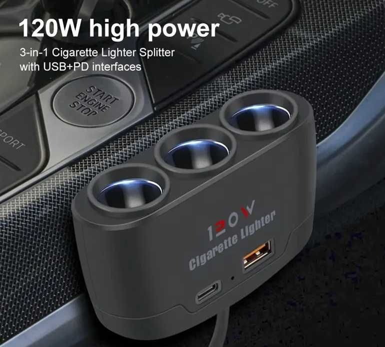 Сплитер за запалка за кола тир и др. 24V , 12 V