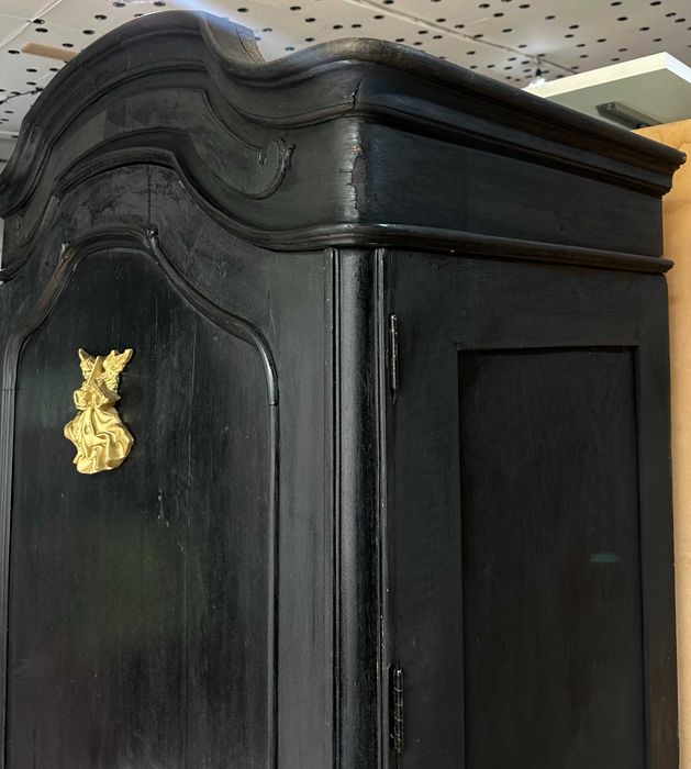 Sifonier Art Nouveau; Vintage din Lemn masiv cu element auriu; Dulap