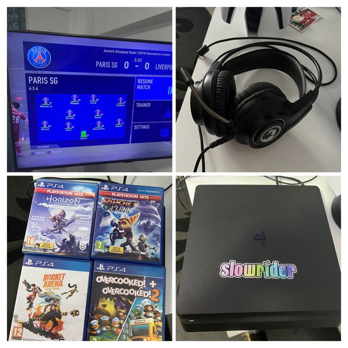 Pachet consolă PS4 + Căști Gaming + 4 jocuri