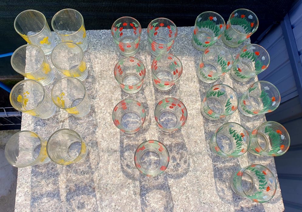 Set de pahare sticla cu modele