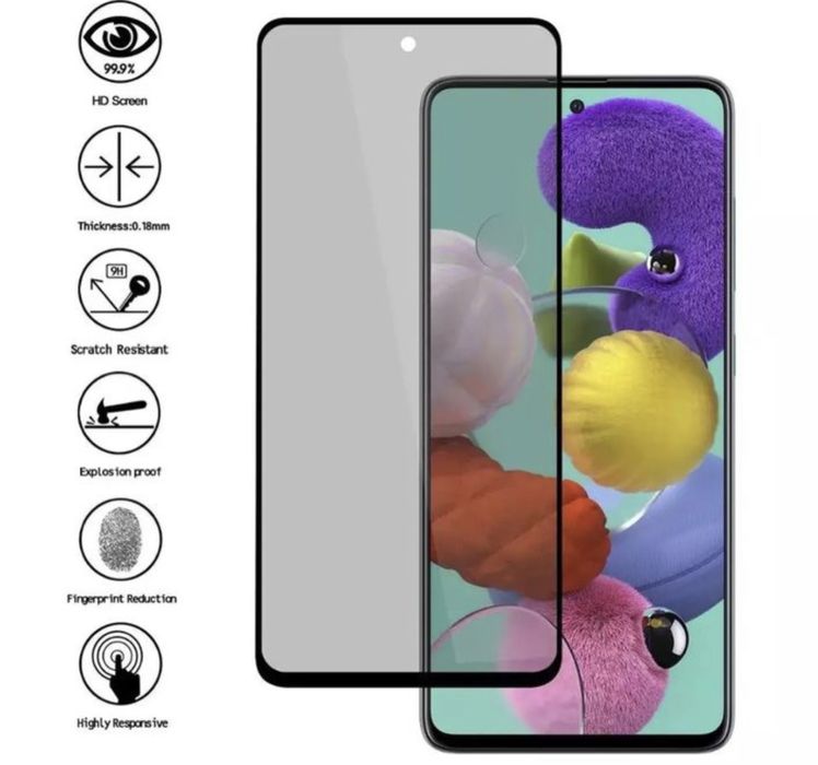 Folie Sticla Privacy 16D Discreta Anti Spy - Samsung A70/A71/A72/A73
