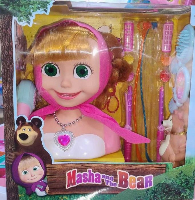 Принцеса Маша и мечокът – Бюст с дълга коса и аксесоари за оформяне