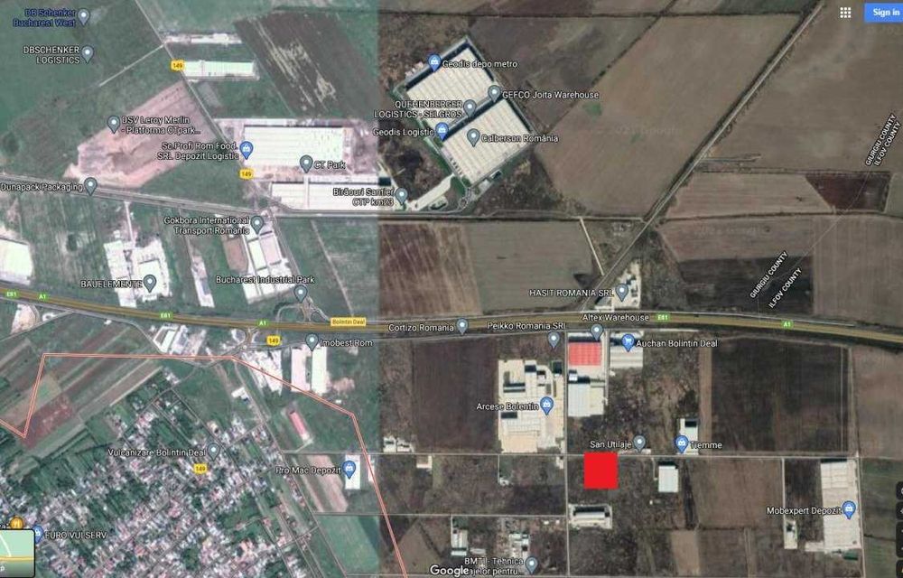 Vand teren intravilan pt constructie hala-Bolintin Deal- Autostrada A1