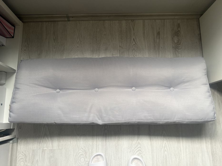 Възглавница гръб ЛУКС, 120х40х10/20см, Светло сив