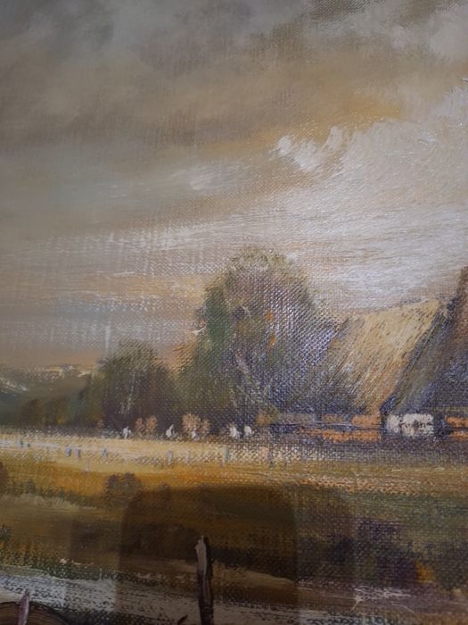 Vand tablou pictat in ulei pe panza