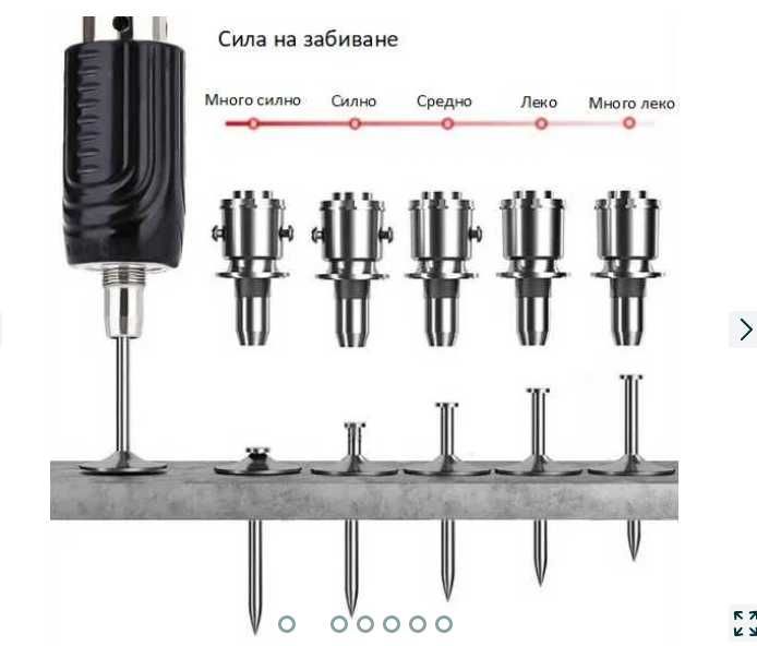 Ръчен пистолет такер за забиване на пирони със заряд в метал и бетон