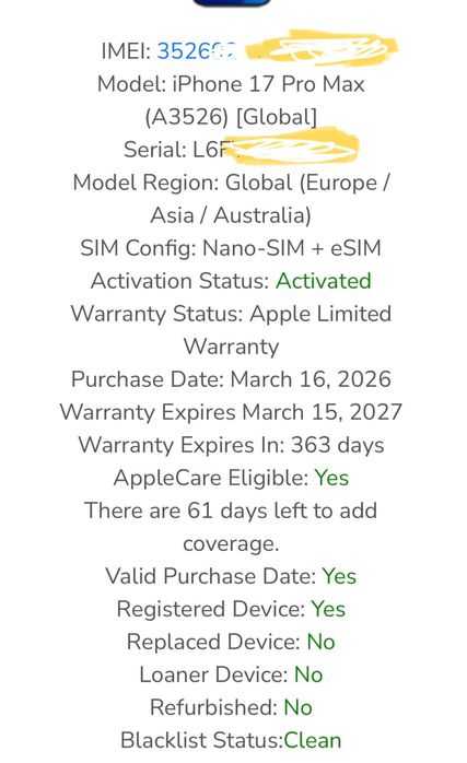 iPhone 17 Pro Max 256gb