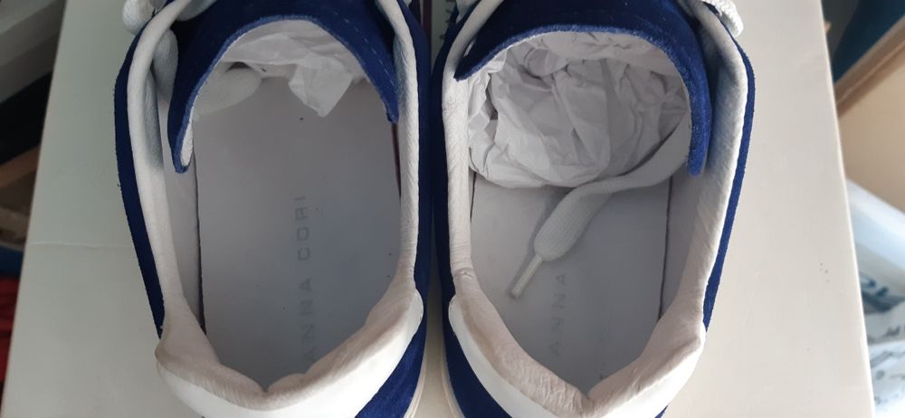 Pantofi cu siret piele intoarsa ANNA CORI