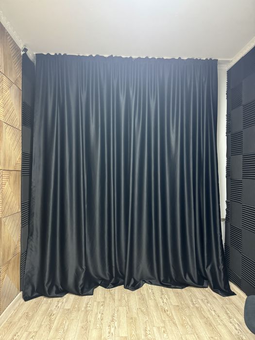 Портьера блэкаут серо-бежевая