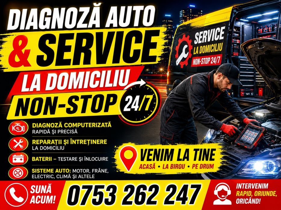 Electrician auto diagnoza auto NonStop la domiciliu service mobil tester auto