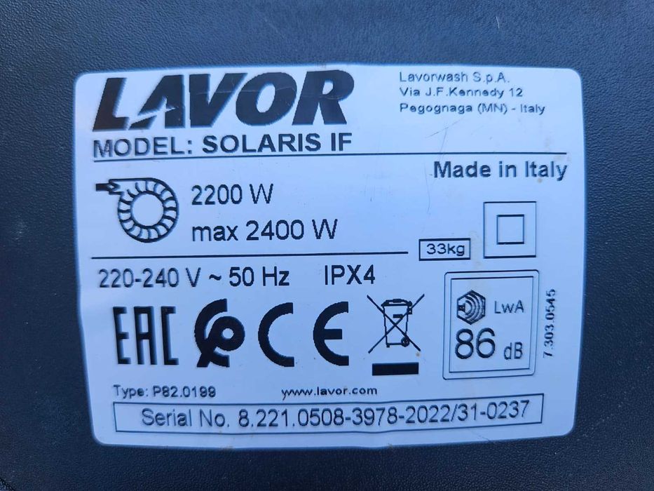 Aspirator profesional (Lavor Solaris IF) cu SPALARE injectie-extractie