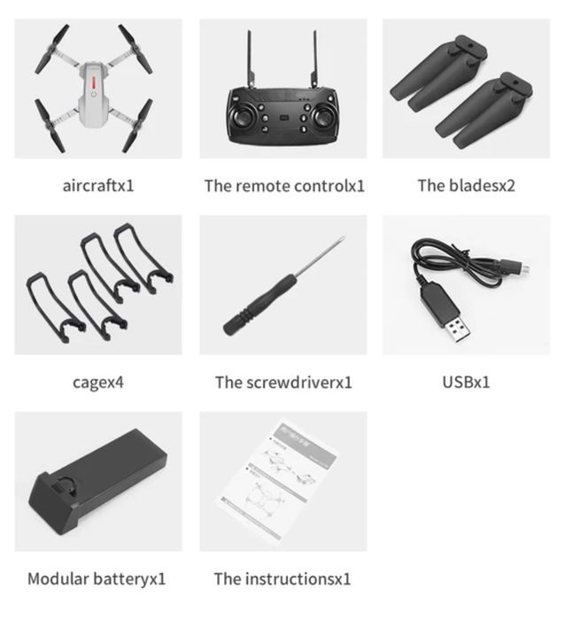 Дрон с двойной камерой, квадрокоптер Е88