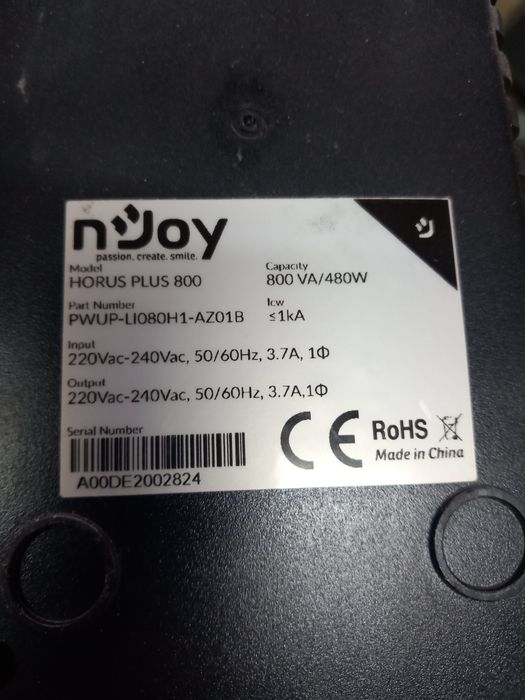 Ups NJOY HORUS PLUS 800. Stabilizator de curent pentru calculator