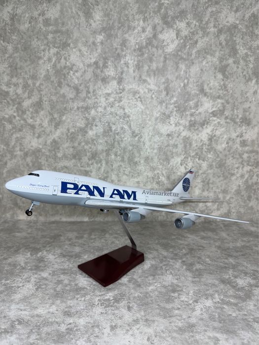 Самолет сувенир (BOEING-747 PAN AM AMERICA) с Led подсветкой