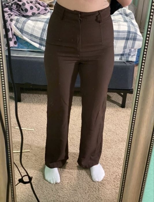 Нови дамски панталони - кафяв и черен