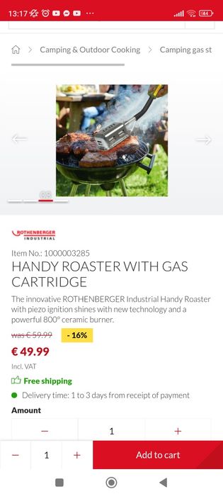 Aragaz camping și Roaster Rotenberger