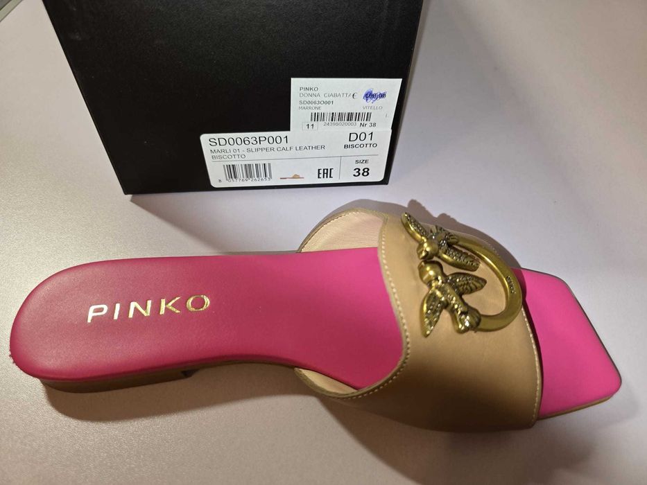 PINKO Şlapi Marli - PINK- Marime 38 (37.5 real)