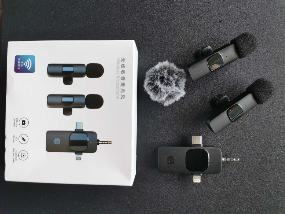 Безжичен микрофон за фотоапарат, лаптоп, смартфон, айфон,