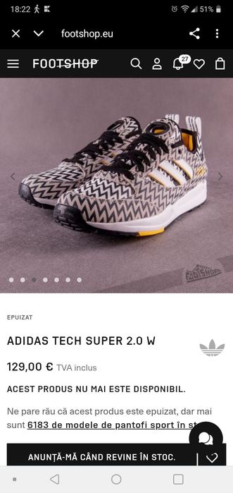 Adidas Tech Super Zig-Zag Wave autentici 38,5 impecabili