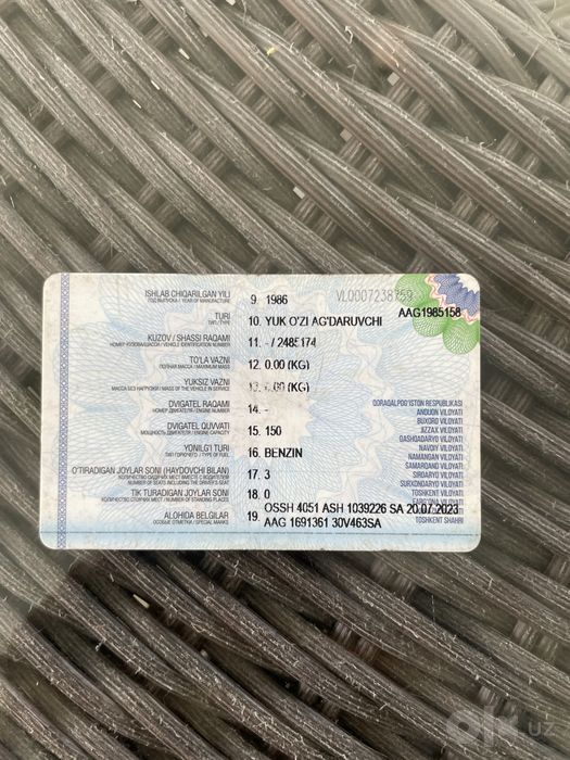 Zil samasval holati yaxchi yili 1986. Kelishiladigan joyi bor