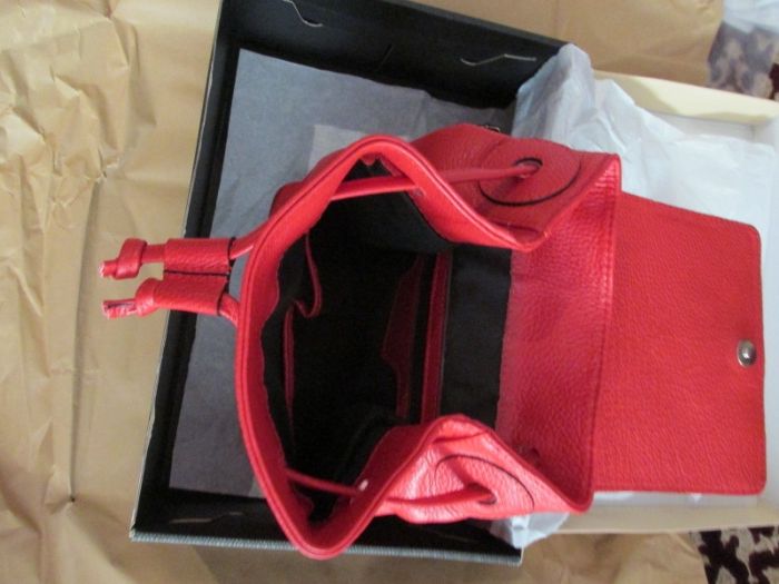 Rucsac "IUTTA " din piele naturala (ROȘIE) - HAWK NOU