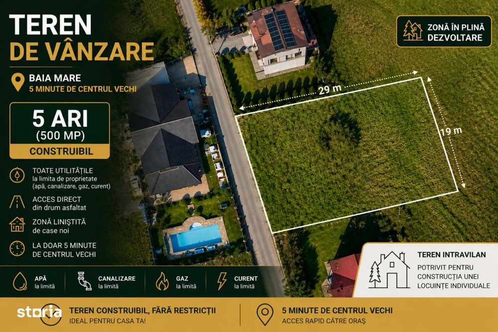 Teren intravilan, 5 ari, Zona Vrancei