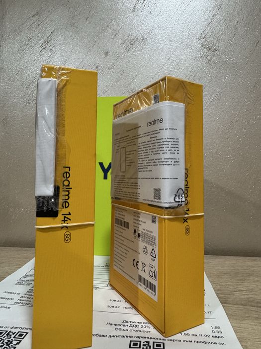 Realme 14x 5G | 128GB | Нов | 36 м. гаранция Yettel | Черен/Зелен
