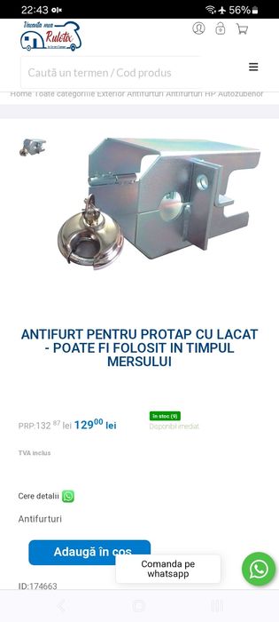 Antifurt remorcă sau rulotă