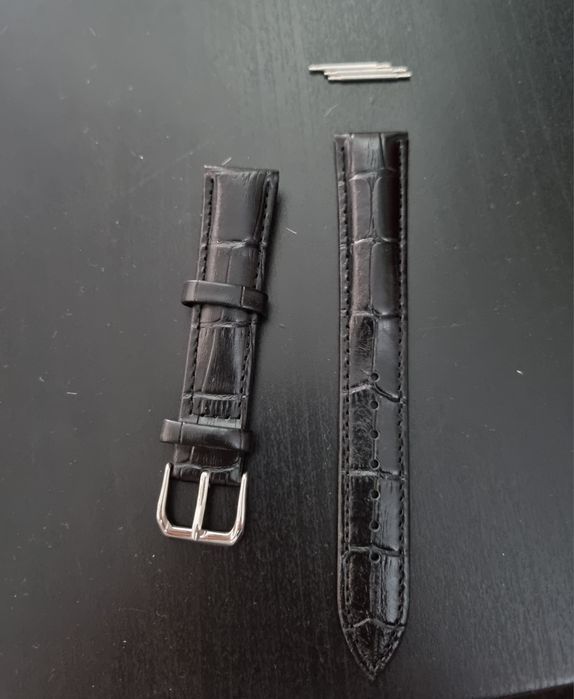 НАМАЛЕНА! Каишка за часовник / естествена кожа / черна / НОВА