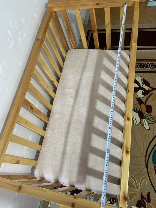 Детская кровать из дерева 120*60 см, ортопедический матрас