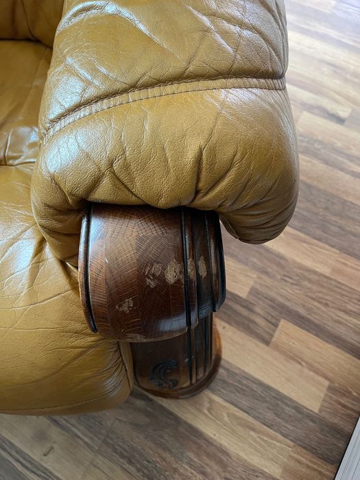 Ретро кресла от естествена кожа 2 бр