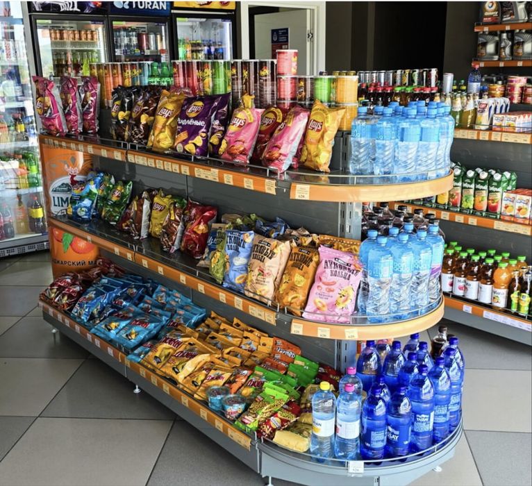 Доконлар учун полкалар, Темир стеллаж, Прилавка, Витрина, Токча,