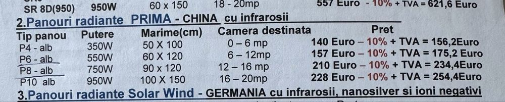 Panouri radiante de caldura PRIMA - Termostat cadou