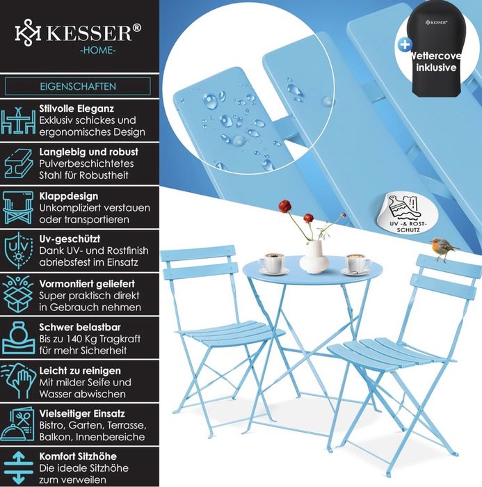 Kesser коплект маса с два стола -ретро стил