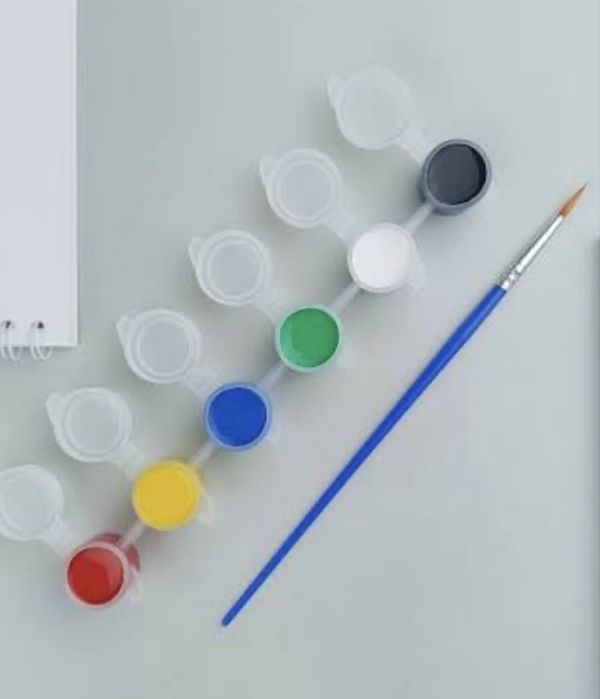 Краски 6цветов для рисования гуашь