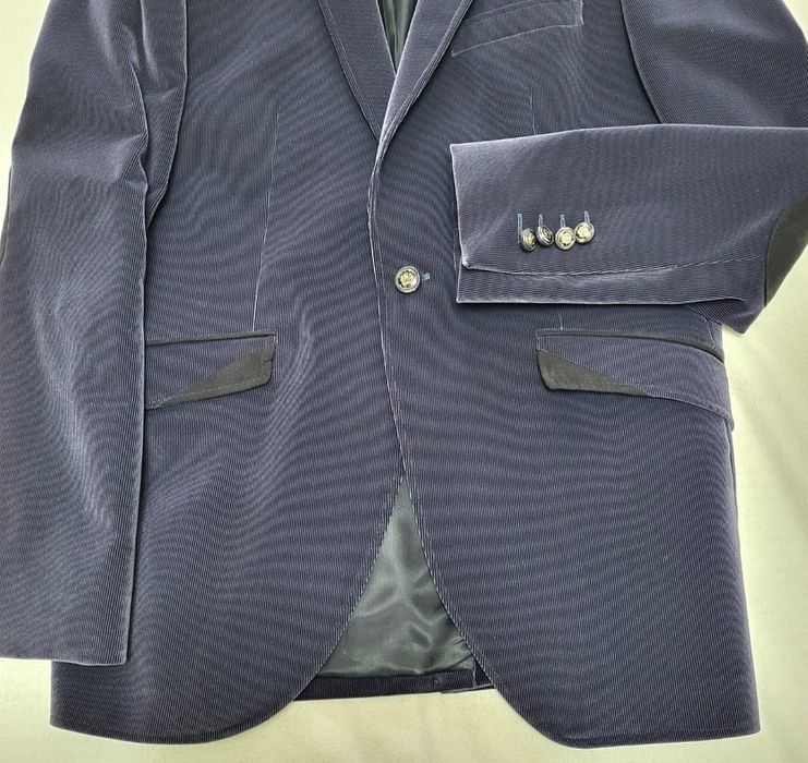 Sacou nou catifea bărbați mărime 46 blue-petrol