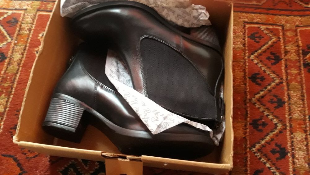 Botine  noi piele naturală Redfoot