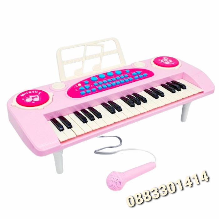 Розово пиано с микрофон, 37 клавиша