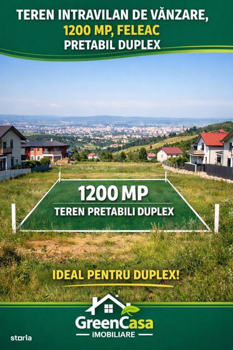 Teren perfect pentru Casa/Duplex, 1200mp, Feleacu