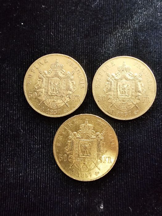 Златна монета 50 френски франка