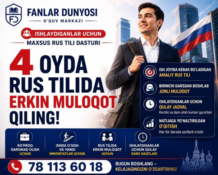 Ingliz yoki Rus tilini mukammal o'rganmoqchimisiz?